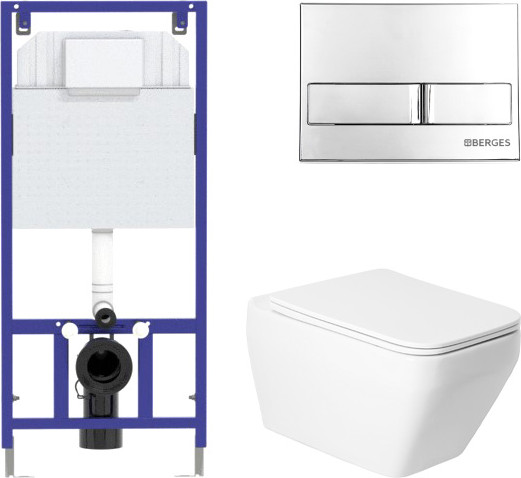 Изображение товара Унитаз подвесной с инсталляцией Saniteco KW-9010W + 525 040000 + L3 040013