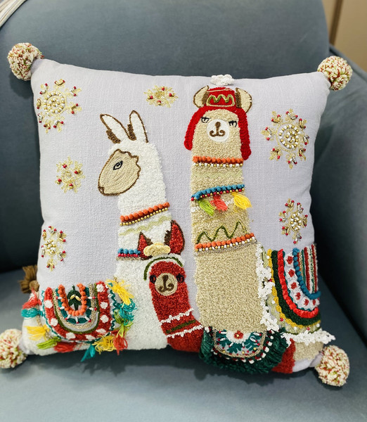 Изображение товара Чехол на подушку Arya Cheerful Llamas 45x45 (разноцветный)