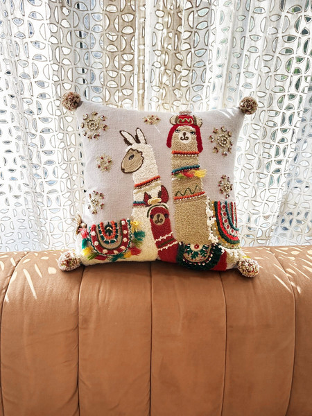 Изображение товара Чехол на подушку Arya Cheerful Llamas 45x45 (разноцветный)