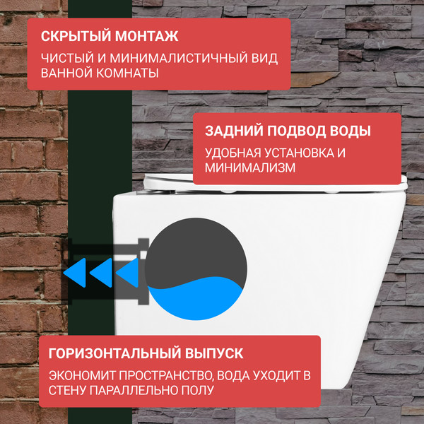 Изображение товара Унитаз подвесной с инсталляцией Saniteco KW-9004WS + Marberg 507 + Marberg 507 RD CR