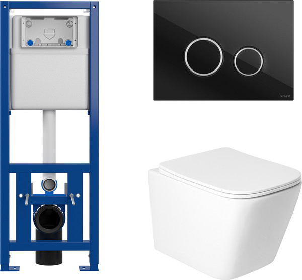 Изображение товара Унитаз подвесной с инсталляцией Saniteco KW-9004WS + 64117 + S-IN-MZ-LINK_PRO