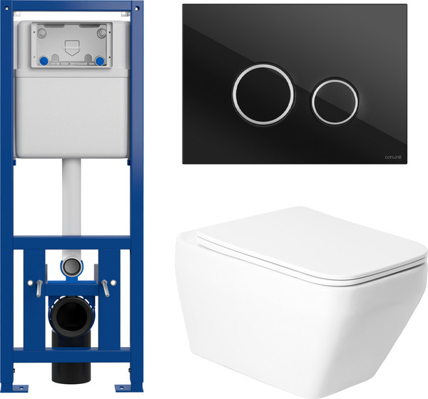 Изображение товара Унитаз подвесной с инсталляцией Saniteco KW-9010W + 64117 + S-IN-MZ-LINK_PRO