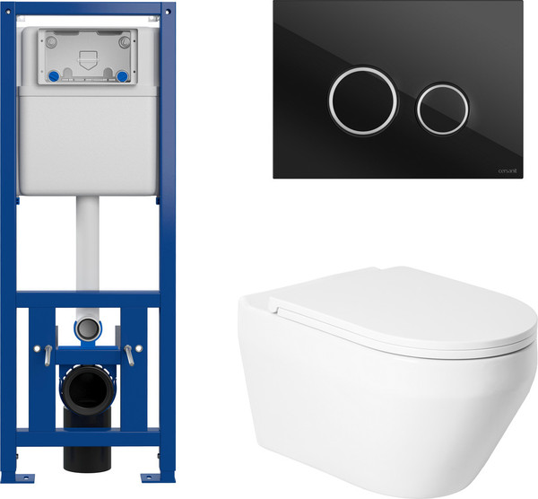 Изображение товара Унитаз подвесной с инсталляцией Saniteco KW-9009W + 64117 + S-IN-MZ-LINK_PRO
