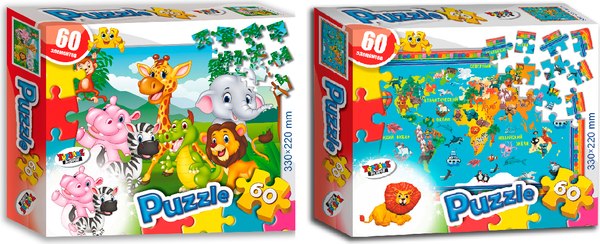 Изображение товара Набор пазлов Topgame Зоопарк. Карта животного мира №33 / 02176