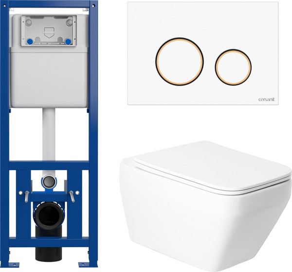 Изображение товара Унитаз подвесной с инсталляцией Saniteco KW-9010W + 63535 + S-IN-MZ-LINK_PRO