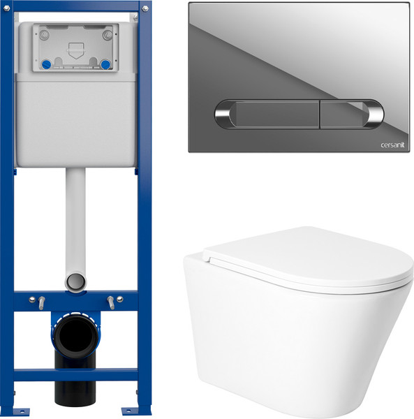 Изображение товара Унитаз подвесной с инсталляцией Saniteco KW-9005W + 64110 + S-IN-MZ-VECTOR