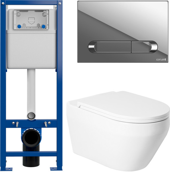 Изображение товара Унитаз подвесной с инсталляцией Saniteco KW-9009W + 64110 + S-IN-MZ-VECTOR