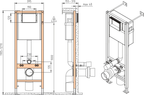 Изображение товара Унитаз подвесной с инсталляцией Saniteco KW-9009W + 64110 + S-IN-MZ-VECTOR