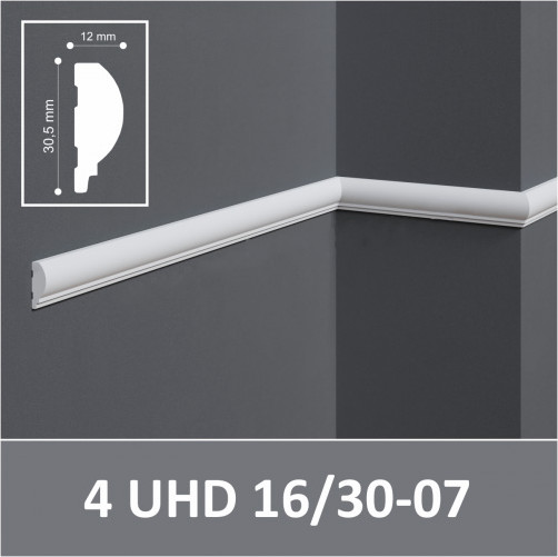 Изображение товара Профиль для стеновой панели SOLID 4 UHD 16/30-07 (2.8м, белый)