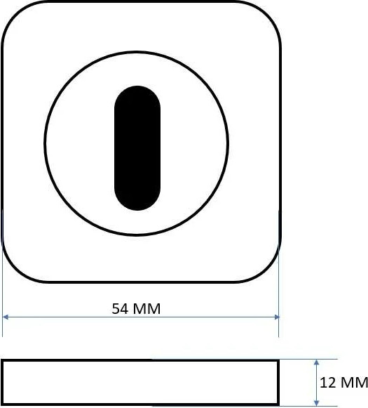 Изображение товара Накладка под сувальдный ключ Ренц INOB 02 MSW/CP (матовый супер белый/хром блестящий)