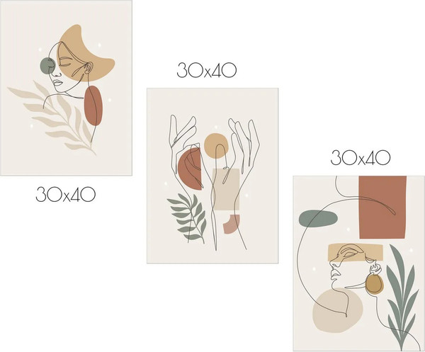 Изображение товара Постеры Citydecor Абстракция 4 (3шт, 30x40)