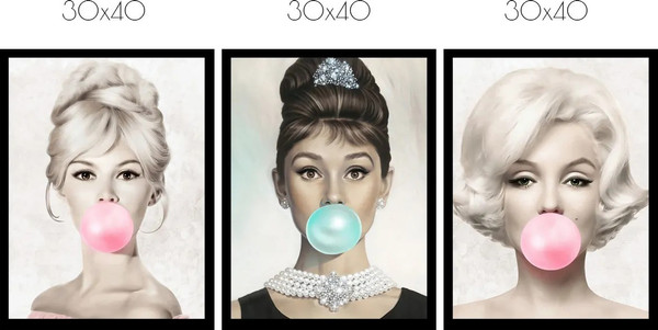 Изображение товара Постеры Citydecor Дамочки 1 (3шт, 30x40)