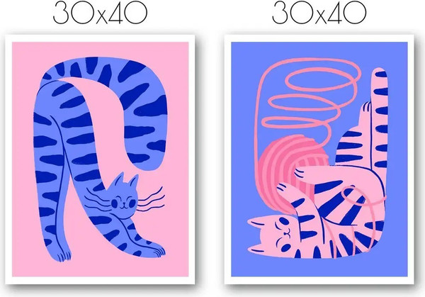 Изображение товара Постеры Citydecor Котик 9 (2шт, 30x40)