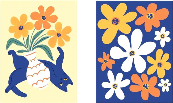 Изображение товара Постеры Citydecor Кот и ваза 3 (2шт, 30x40)