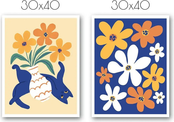 Изображение товара Постеры Citydecor Кот и ваза 3 (2шт, 30x40)