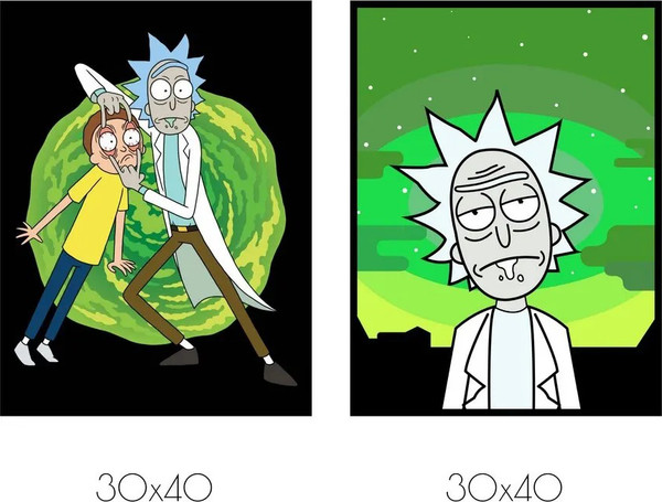 Изображение товара Постеры Citydecor Рик и Морти 5 (2шт, 30x40)