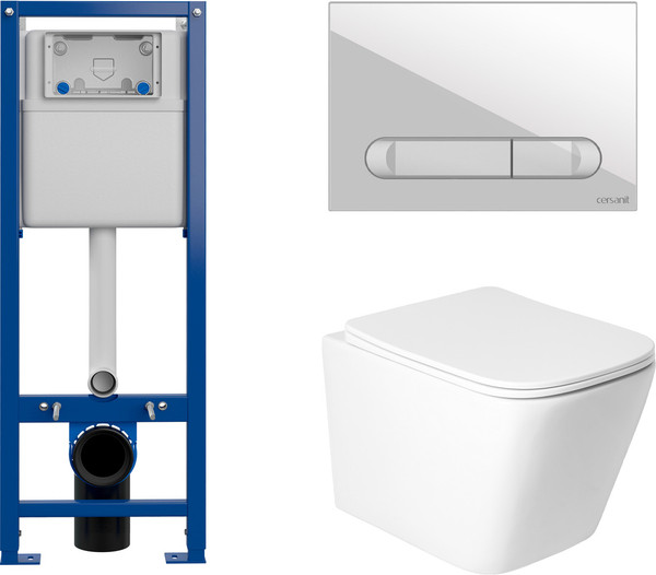 Изображение товара Унитаз подвесной с инсталляцией Saniteco KW-9004WS + 64109 + S-IN-MZ-VECTOR