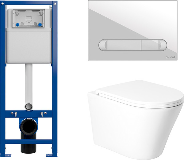 Изображение товара Унитаз подвесной с инсталляцией Saniteco KW-9005W + 64109 + S-IN-MZ-VECTOR