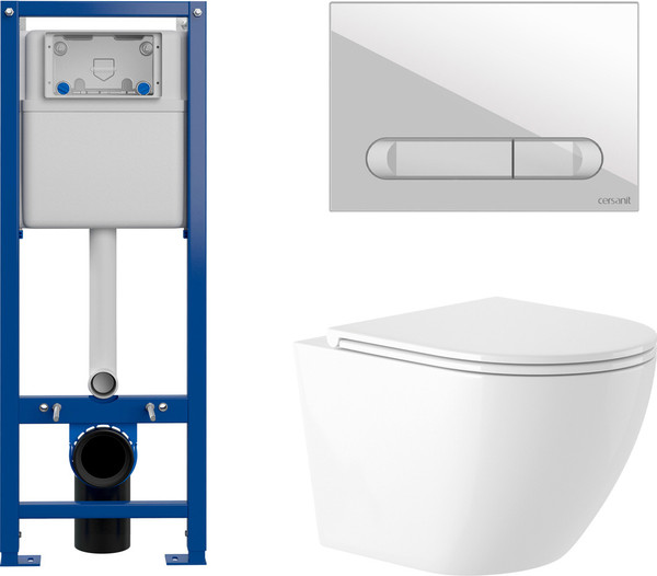 Изображение товара Унитаз подвесной с инсталляцией Saniteco KW-9003W + 64109 + S-IN-MZ-VECTOR