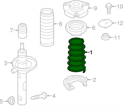 Изображение товара Пружина подвески Volkswagen 5Q0411105HL