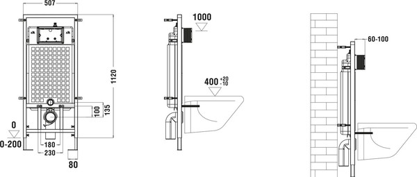 Изображение товара Унитаз подвесной с инсталляцией Saniteco KW-9004W + Marberg 507 SE GL-WT + Marberg 507