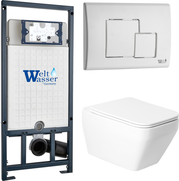 Изображение товара Унитаз подвесной с инсталляцией Saniteco KW-9010W + Marberg 507 SE GL-WT + Marberg 507