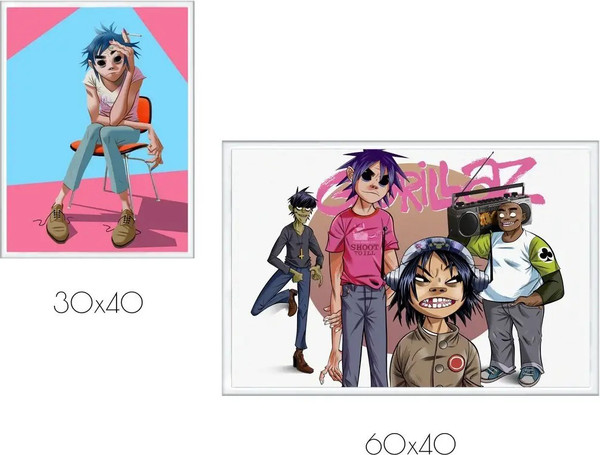 Изображение товара Постеры Citydecor Gorillaz 5 (2шт)
