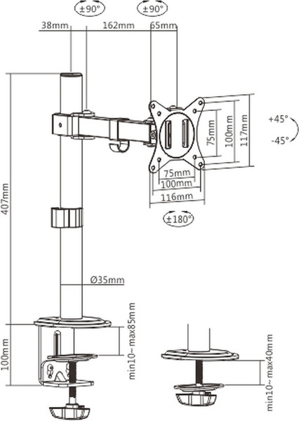 Изображение товара Кронштейн для монитора Ergosmart Simple I Hold
