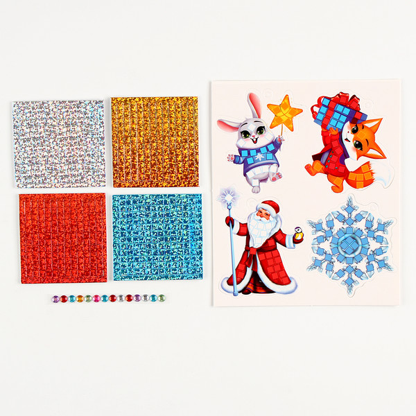 Изображение товара Набор для творчества Школа талантов Аппликация стикерами. Елочные игрушки Новый год / 10515698