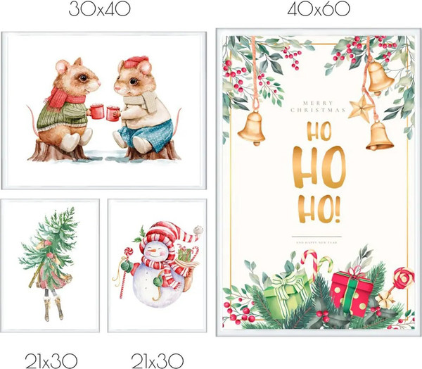 Изображение товара Постеры Citydecor New Year 3 (4шт)