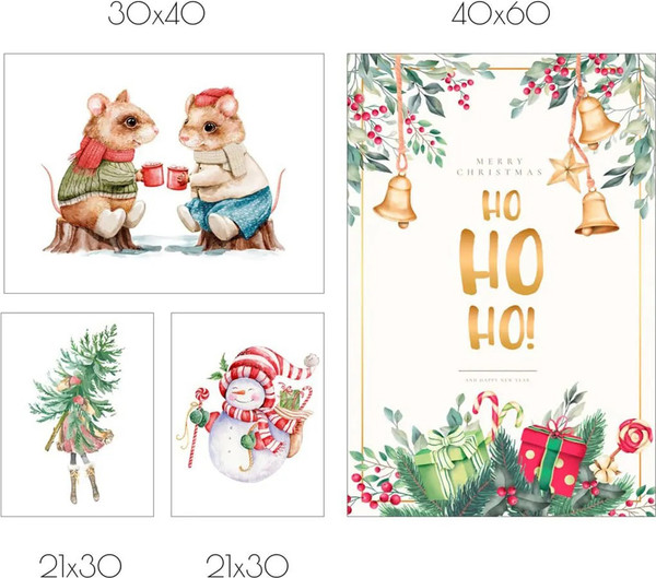 Изображение товара Постеры Citydecor New Year 3 (4шт)