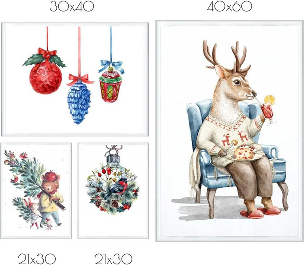 Изображение товара Постеры Citydecor New Year 4 (4шт)