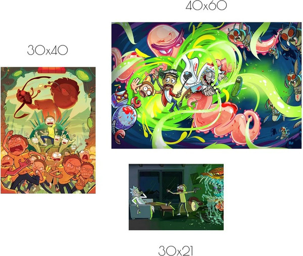Изображение товара Постеры Citydecor Рик и Морти 3 (3шт)