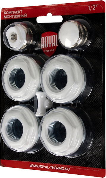 Изображение товара Монтажный комплект для радиатора Royal Thermo 1'x1/2' RT1/2W (белый)