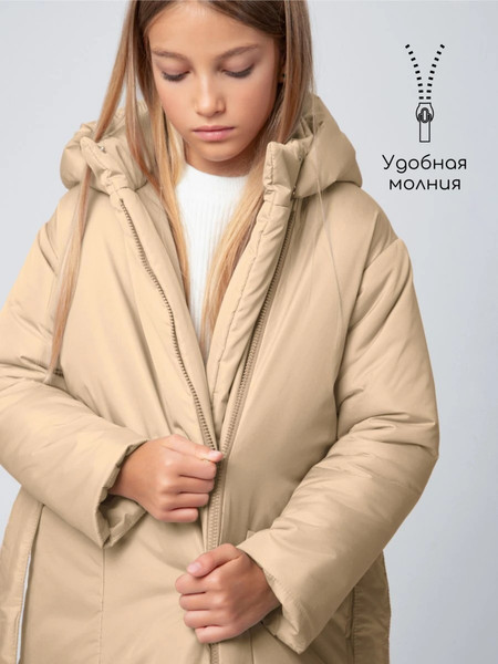 Изображение товара Пальто детское Amarobaby Snuggly / AB-OD24-SNUGGLY29/03-140 (бежевый, р.140-146)