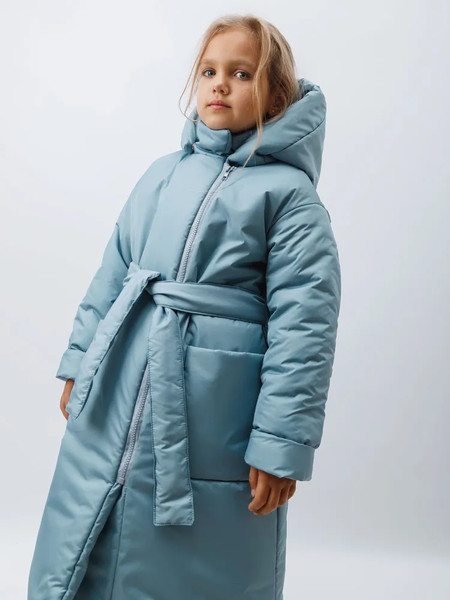 Изображение товара Пальто детское Amarobaby Snuggly / AB-OD24-SNUGGLY29/19-146 (голубой, р.146-152)