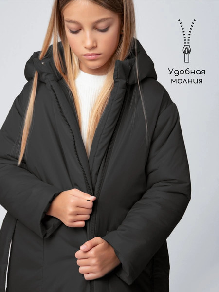 Изображение товара Пальто детское Amarobaby Snuggly / AB-OD24-SNUGGLY29/09-146 (черный, р.146-152)