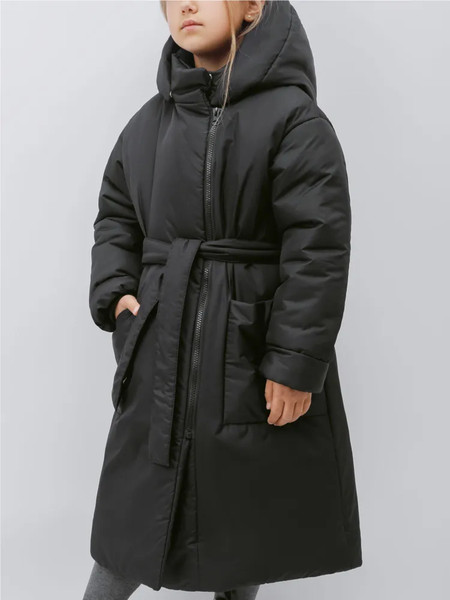 Изображение товара Пальто детское Amarobaby Snuggly / AB-OD24-SNUGGLY29/09-146 (черный, р.146-152)