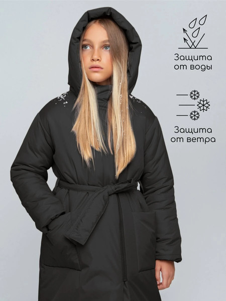Изображение товара Пальто детское Amarobaby Snuggly / AB-OD24-SNUGGLY29/09-146 (черный, р.146-152)