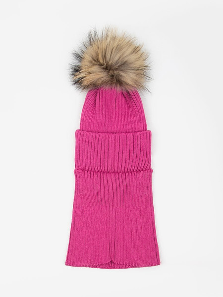 Изображение товара Шапочка для малышей Amarobaby Pure Love Pompon / AB-OD24-PLPO16/25-50 (фуксия, р.50-52)