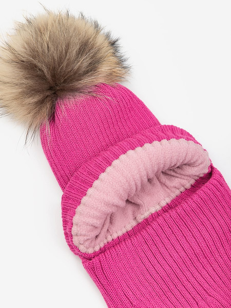 Изображение товара Шапочка для малышей Amarobaby Pure Love Pompon / AB-OD24-PLPO16/25-50 (фуксия, р.50-52)