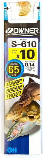 Изображение товара Набор поводков рыболовных Owner S-610 №10 / 56917-10 (8шт)