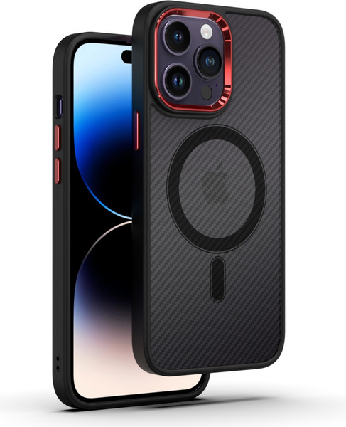 Изображение товара Чехол-накладка Bingo Metal Magnetic Carbon для Apple iPhone 15 (красный)