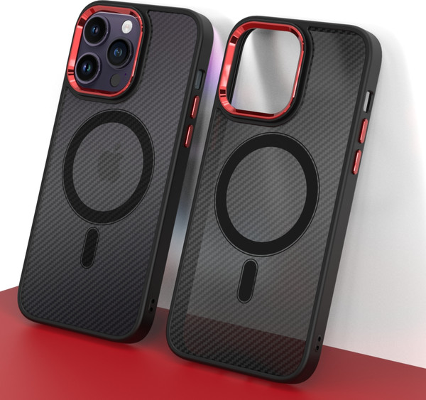 Изображение товара Чехол-накладка Bingo Metal Magnetic Carbon для Apple iPhone 15 (красный)