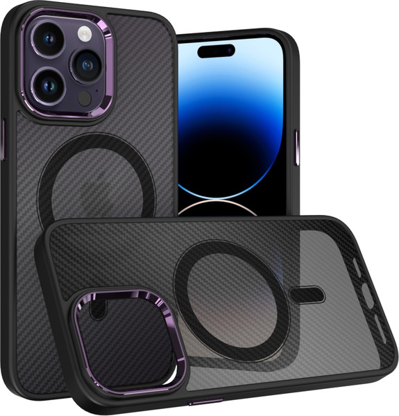 Изображение товара Чехол-накладка Bingo Metal Magnetic Carbon для Apple iPhone 15 (фиолетовый)