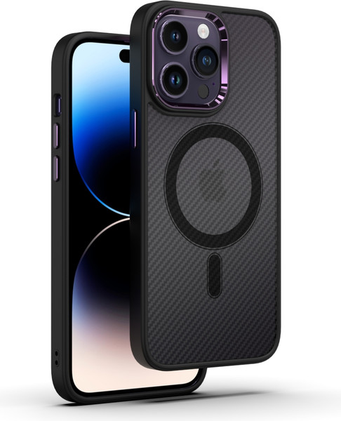 Изображение товара Чехол-накладка Bingo Metal Magnetic Carbon для Apple iPhone 15 (фиолетовый)