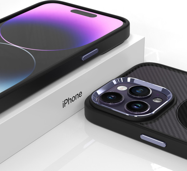Изображение товара Чехол-накладка Bingo Metal Magnetic Carbon для Apple iPhone 15 (фиолетовый)