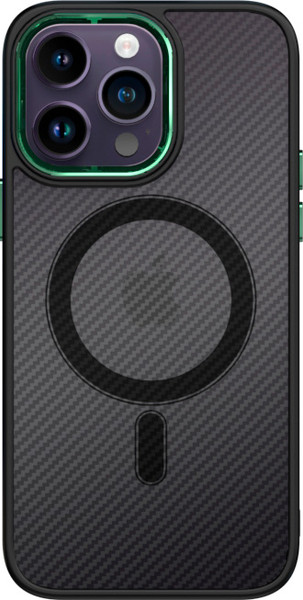 Изображение товара Чехол-накладка Bingo Metal Magnetic Carbon для Apple iPhone 15 Pro (зеленый)