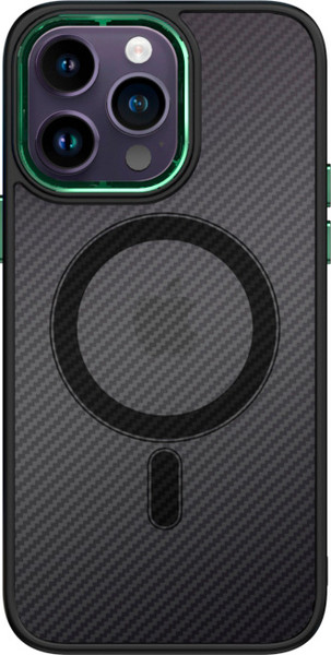 Изображение товара Чехол-накладка Bingo Metal Magnetic Carbon для Apple iPhone 15 Pro (зеленый)