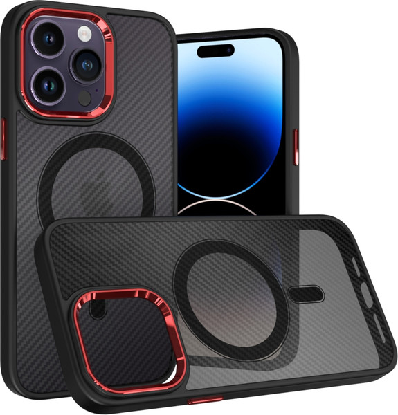 Изображение товара Чехол-накладка Bingo Metal Magnetic Carbon для Apple iPhone 15 Pro (красный)